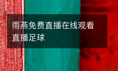 雨燕免費直播在線觀看直播足球